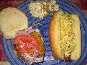 Hot Dogs with Jalapeno Mustard Cole Slaw